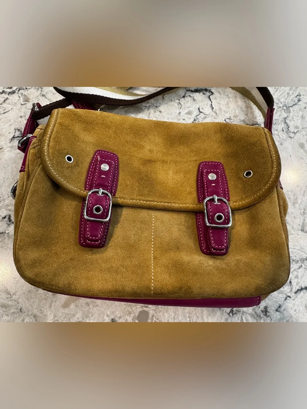 Vintage Coach Archive Crossbody Messenger Shoulder Bag Suede 9274